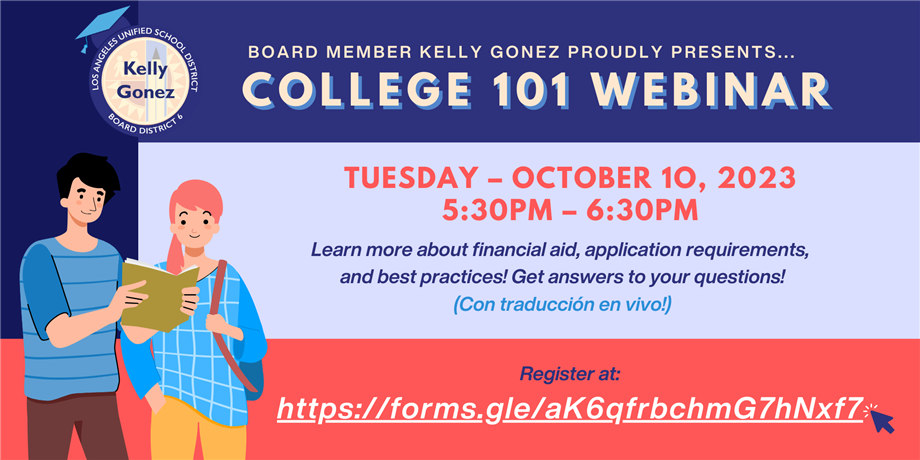 Flyer for College 101 Webinar